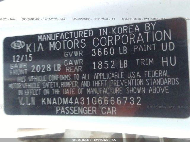 Photo 8 VIN: KNADM4A31G6666732 - KIA RIO 