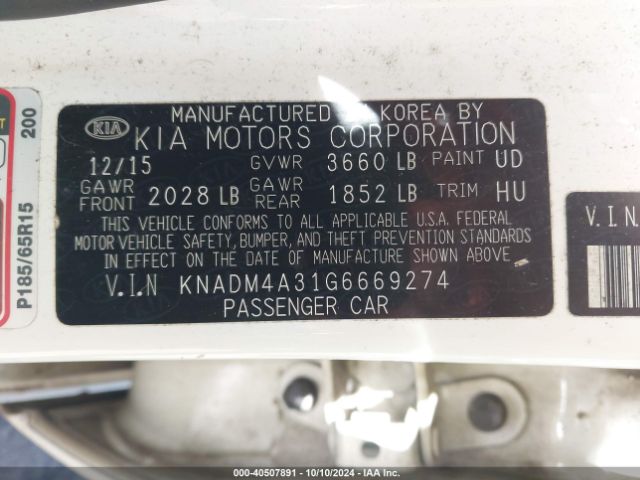 Photo 8 VIN: KNADM4A31G6669274 - KIA RIO 