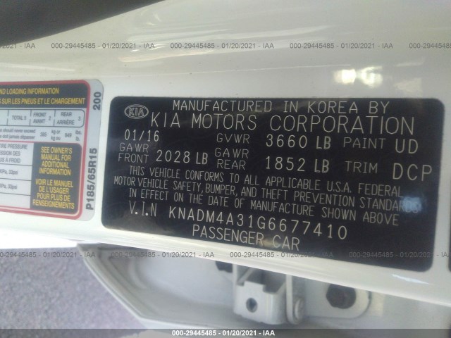 Photo 8 VIN: KNADM4A31G6677410 - KIA RIO 