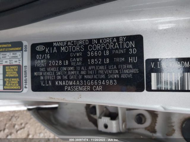 Photo 8 VIN: KNADM4A31G6694983 - KIA RIO 