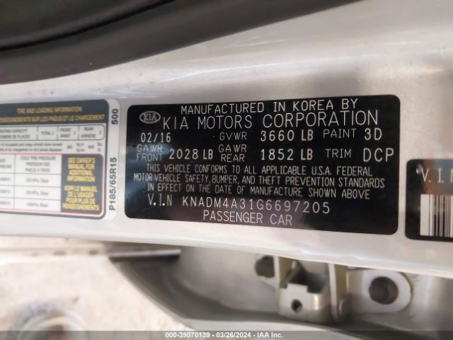 Photo 8 VIN: KNADM4A31G6697205 - KIA RIO 