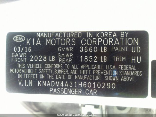 Photo 8 VIN: KNADM4A31H6010290 - KIA RIO 