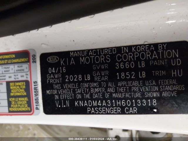 Photo 8 VIN: KNADM4A31H6013318 - KIA RIO 