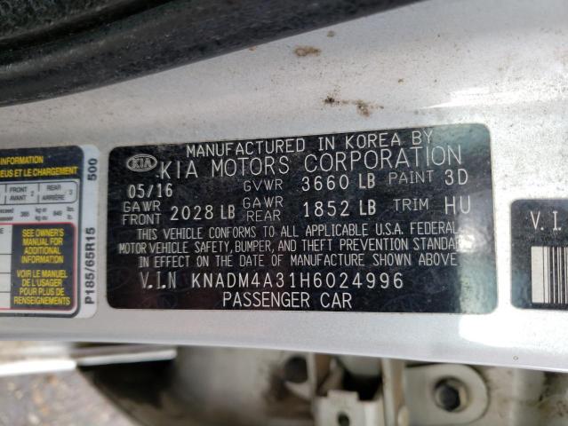 Photo 11 VIN: KNADM4A31H6024996 - KIA RIO LX 