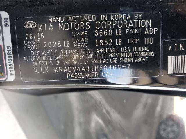 Photo 9 VIN: KNADM4A31H6046657 - KIA RIO LX 