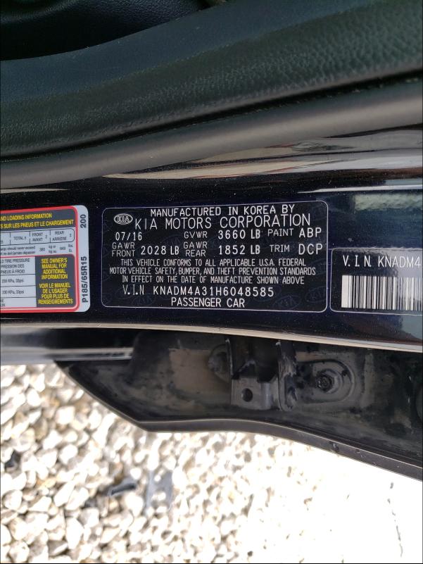 Photo 9 VIN: KNADM4A31H6048585 - KIA RIO LX 