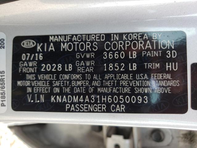 Photo 12 VIN: KNADM4A31H6050093 - KIA RIO LX 