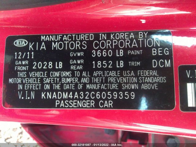 Photo 8 VIN: KNADM4A32C6059359 - KIA RIO 