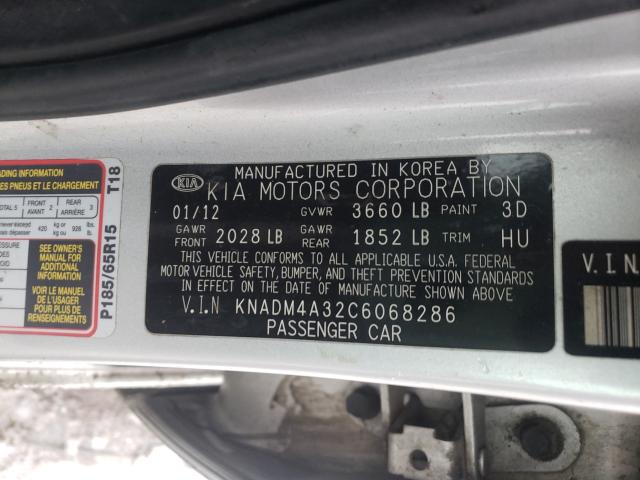 Photo 9 VIN: KNADM4A32C6068286 - KIA RIO LX 