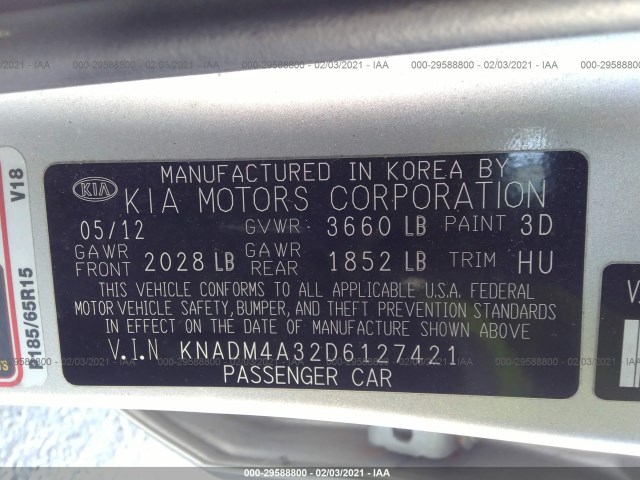 Photo 8 VIN: KNADM4A32D6127421 - KIA RIO 