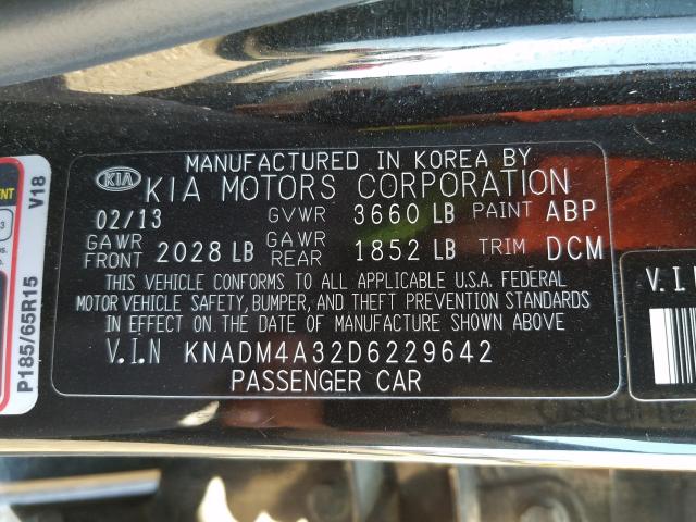 Photo 9 VIN: KNADM4A32D6229642 - KIA RIO LX 