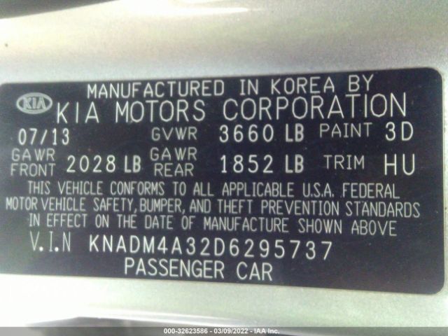 Photo 8 VIN: KNADM4A32D6295737 - KIA RIO 