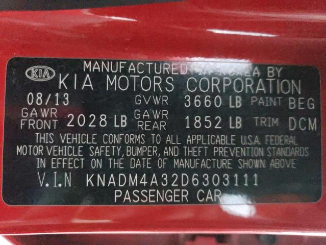 Photo 11 VIN: KNADM4A32D6303111 - KIA RIO LX 