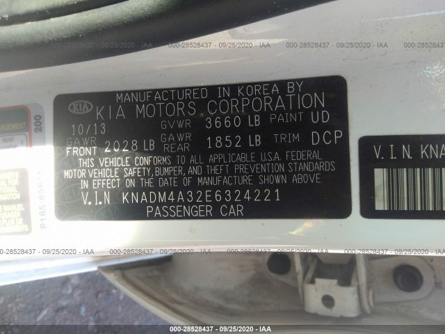 Photo 8 VIN: KNADM4A32E6324221 - KIA RIO 