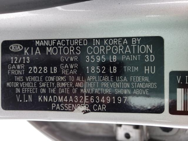 Photo 9 VIN: KNADM4A32E6349197 - KIA RIO LX 