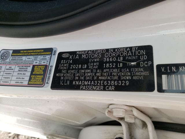 Photo 9 VIN: KNADM4A32E6386329 - KIA RIO LX 