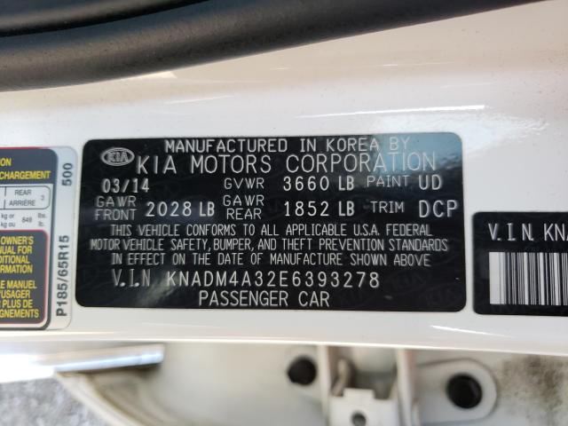 Photo 9 VIN: KNADM4A32E6393278 - KIA RIO LX 