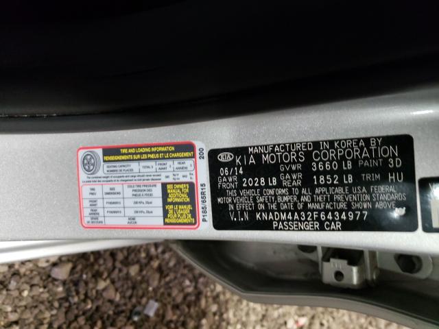 Photo 9 VIN: KNADM4A32F6434977 - KIA RIO LX 