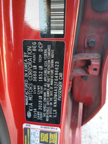 Photo 11 VIN: KNADM4A32F6496623 - KIA RIO LX 