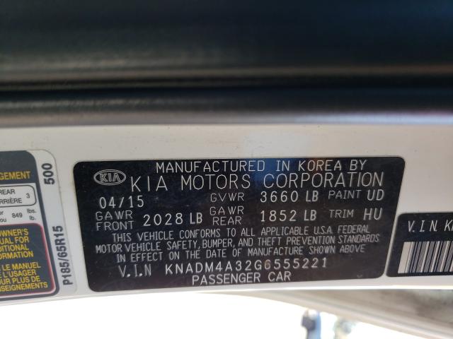 Photo 9 VIN: KNADM4A32G6555221 - KIA RIO LX 