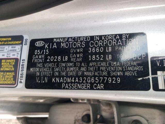 Photo 9 VIN: KNADM4A32G6577929 - KIA RIO LX 