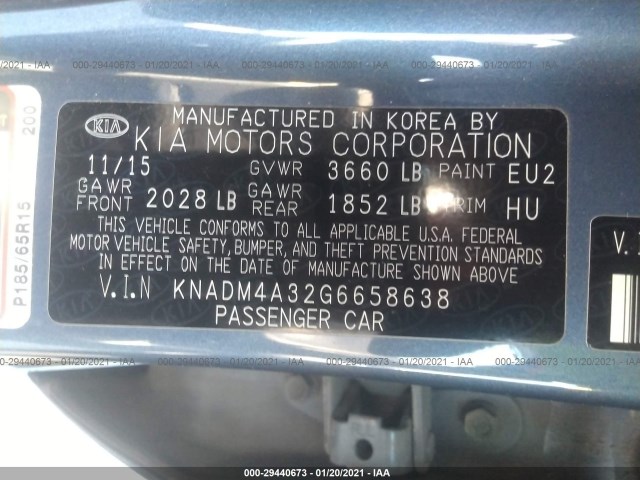 Photo 8 VIN: KNADM4A32G6658638 - KIA RIO 