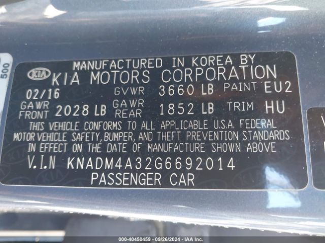 Photo 8 VIN: KNADM4A32G6692014 - KIA RIO 