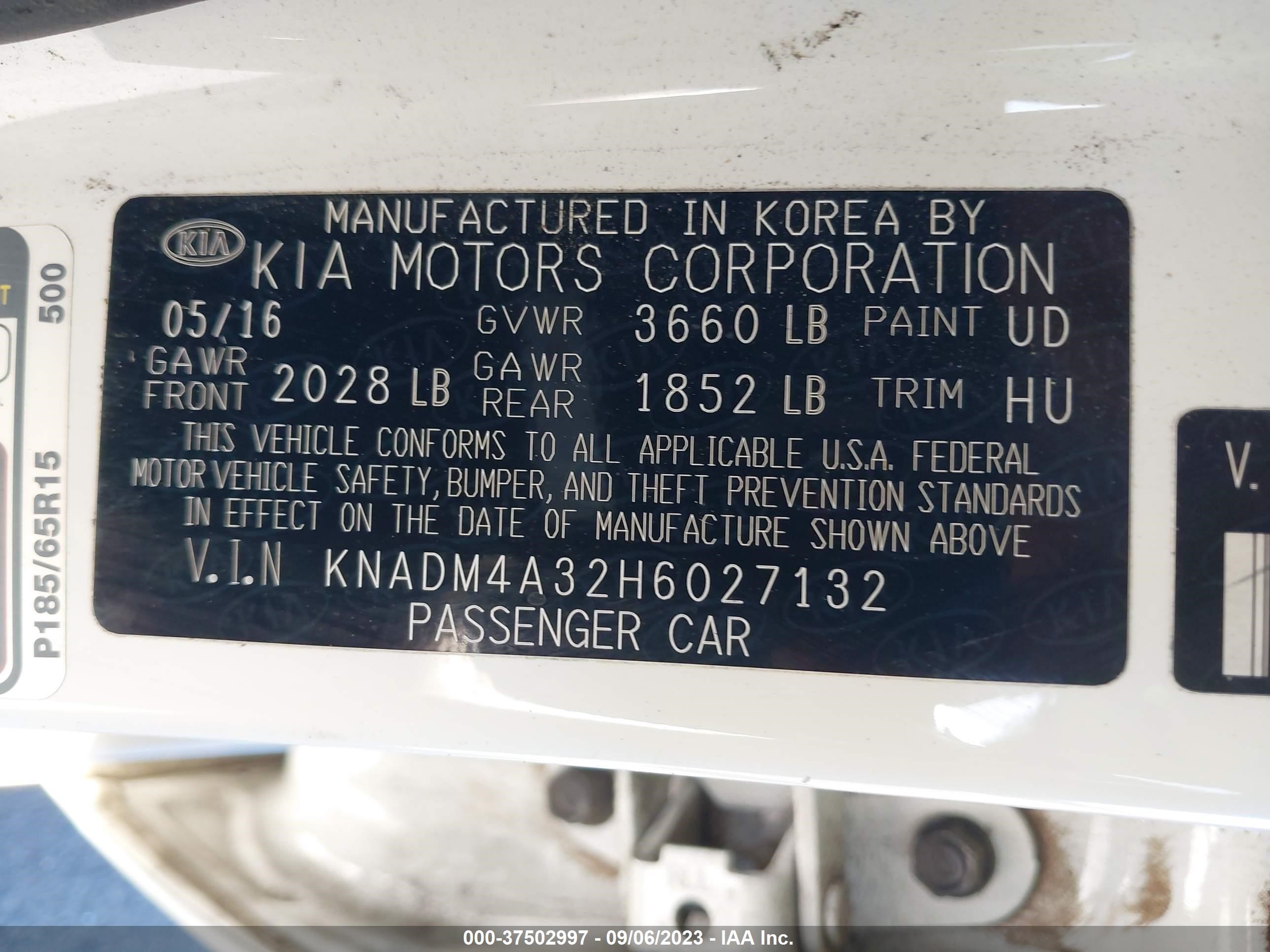 Photo 8 VIN: KNADM4A32H6027132 - KIA RIO 