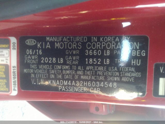 Photo 8 VIN: KNADM4A32H6034548 - KIA RIO 