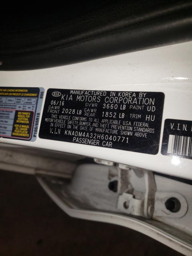 Photo 9 VIN: KNADM4A32H6040771 - KIA RIO LX 