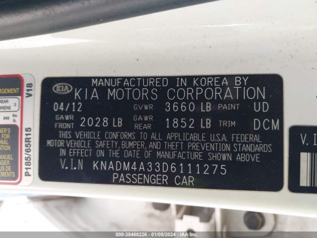 Photo 8 VIN: KNADM4A33D6111275 - KIA RIO 