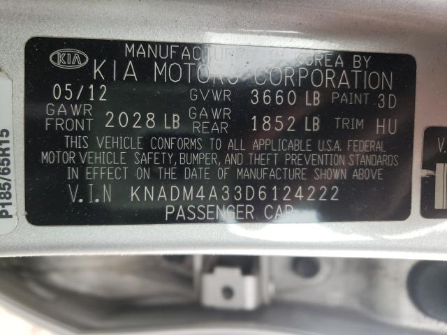 Photo 9 VIN: KNADM4A33D6124222 - KIA RIO LX 