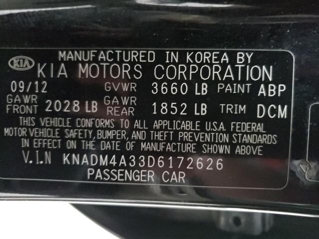 Photo 9 VIN: KNADM4A33D6172626 - KIA RIO LX 