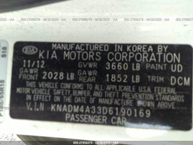 Photo 8 VIN: KNADM4A33D6190169 - KIA RIO 