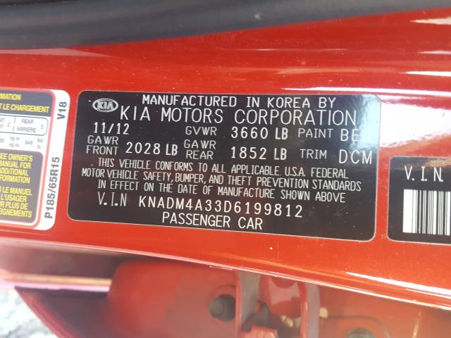 Photo 9 VIN: KNADM4A33D6199812 - KIA RIO LX 