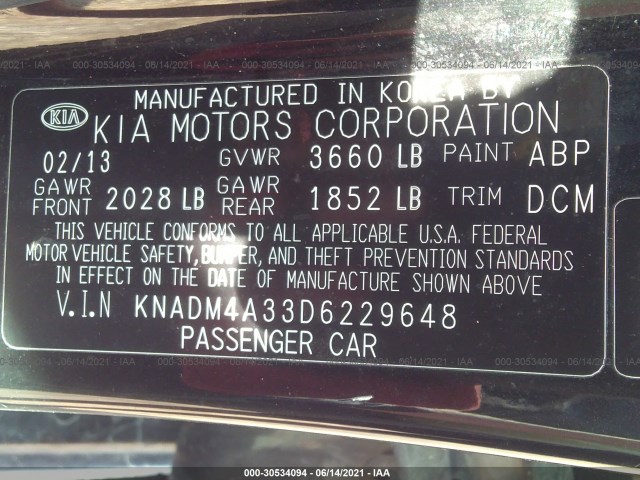 Photo 8 VIN: KNADM4A33D6229648 - KIA RIO 