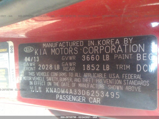 Photo 8 VIN: KNADM4A33D6253495 - KIA RIO 