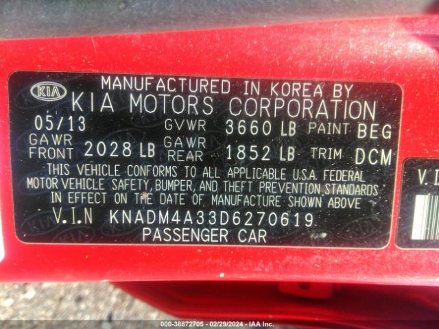 Photo 8 VIN: KNADM4A33D6270619 - KIA RIO 