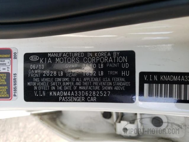 Photo 12 VIN: KNADM4A33D6282527 - KIA RIO 