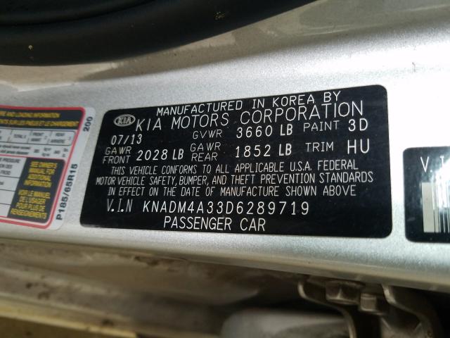 Photo 9 VIN: KNADM4A33D6289719 - KIA RIO LX 