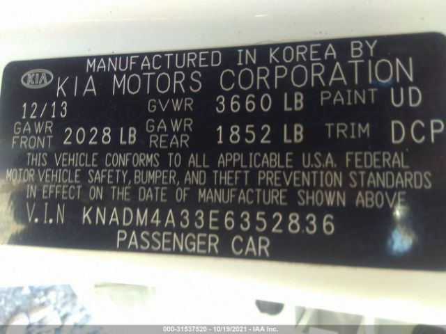 Photo 8 VIN: KNADM4A33E6352836 - KIA RIO 