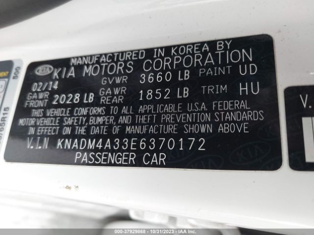 Photo 8 VIN: KNADM4A33E6370172 - KIA RIO 