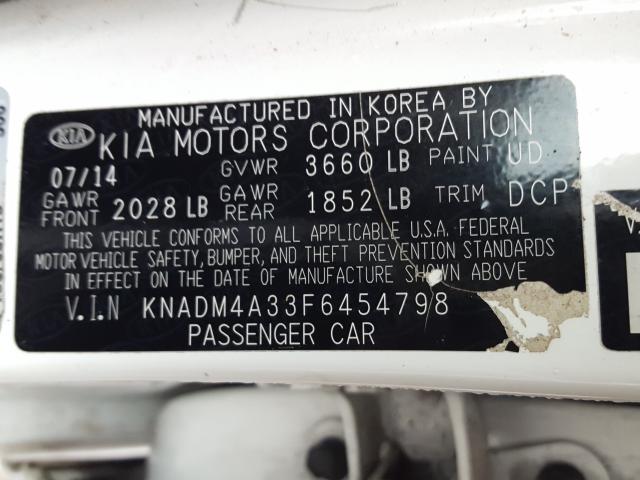 Photo 9 VIN: KNADM4A33F6454798 - KIA RIO LX 