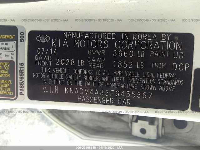 Photo 8 VIN: KNADM4A33F6455367 - KIA RIO 