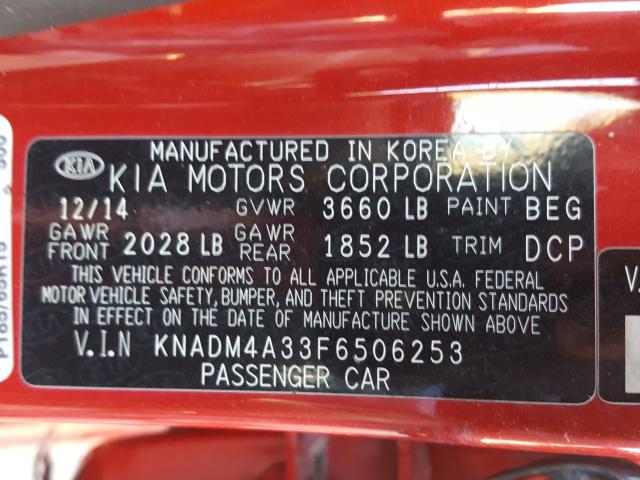 Photo 9 VIN: KNADM4A33F6506253 - KIA RIO LX 