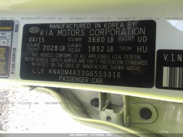 Photo 8 VIN: KNADM4A33G6553316 - KIA RIO 