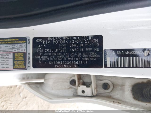 Photo 8 VIN: KNADM4A33G6565613 - KIA RIO 