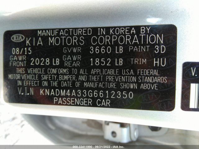 Photo 8 VIN: KNADM4A33G6612350 - KIA RIO 