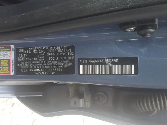 Photo 9 VIN: KNADM4A33G6668661 - KIA RIO LX 