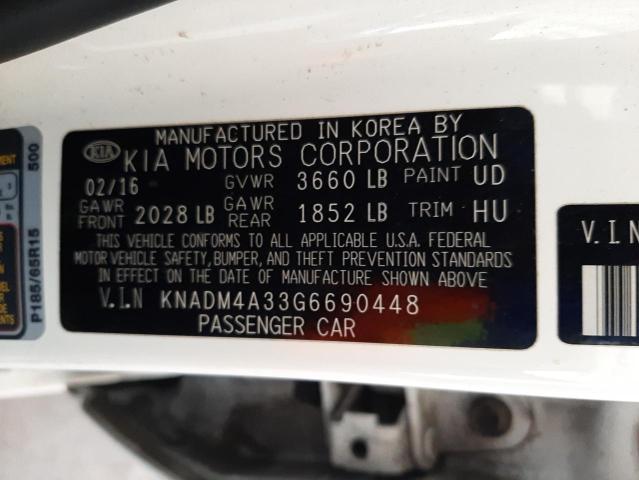 Photo 11 VIN: KNADM4A33G6690448 - KIA RIO LX 